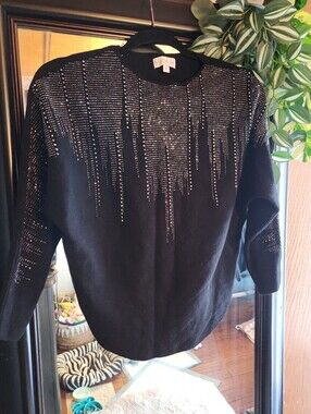 Birch Ny Black Rhinestone Sweater